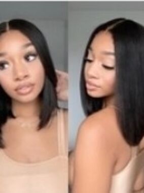 Luvme Bob Wig Human Hair Closure With Silky Blunt Cut 10 Inches